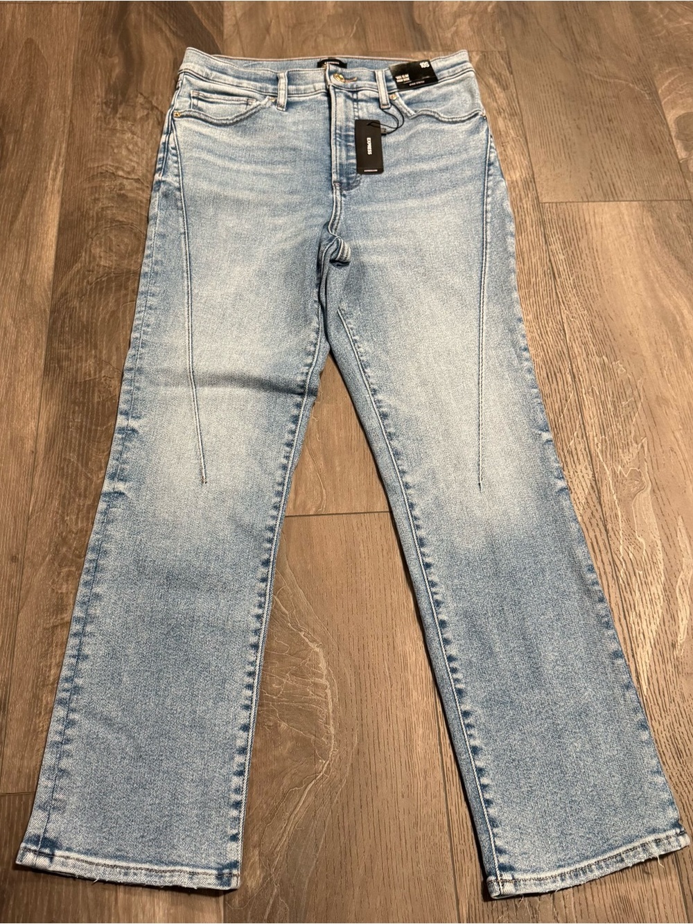 Express '90s Slim High-Rise Jeans in Light Wash Blue Women’s Size 10 Short NWT